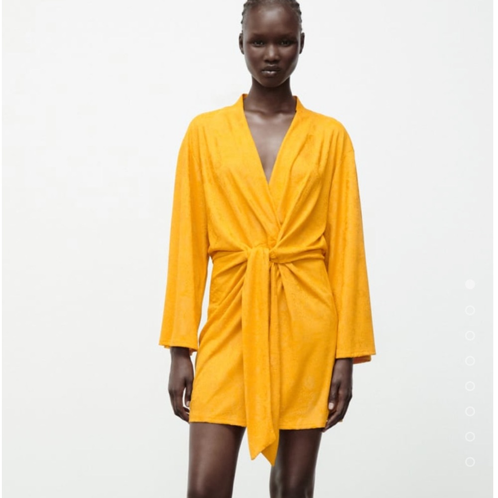 Zara Kimono Style Front Wrap Short Dress-- New!